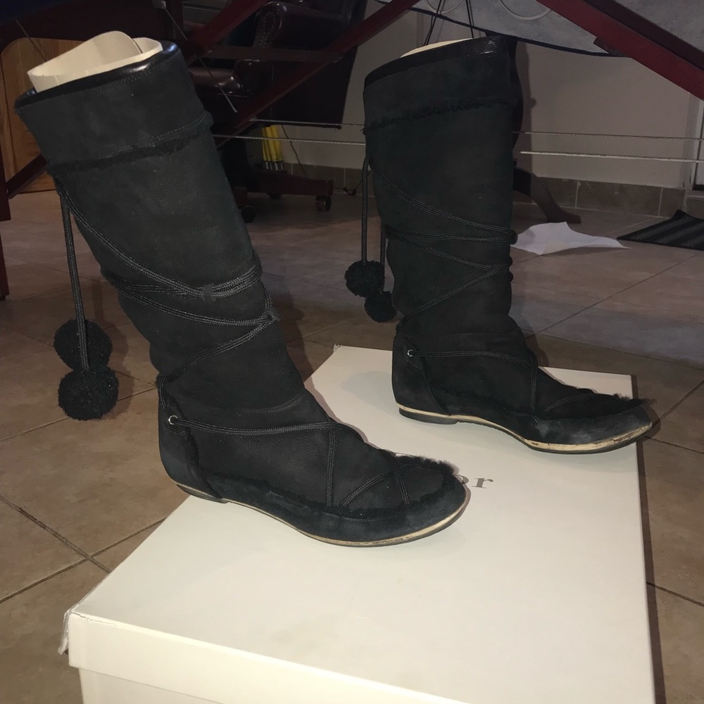 Christian Dior Fur lined Snow Boots Black - Picture 6 of 8